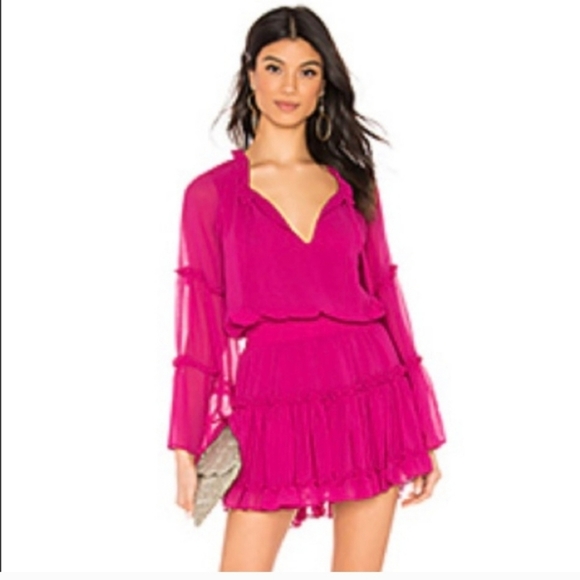 Misa Los Angeles Dresses & Skirts - Misa Los Angeles Vibrant Pink Long Sleeve Dress
